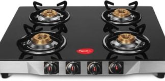 Pigeon Ultra Glass 4 Burner Stainless Steel Gas Stove