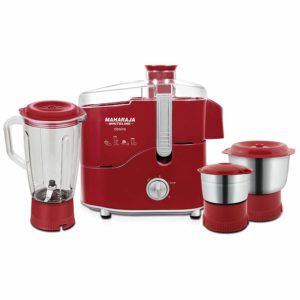 Maharaja Whiteline Desire Red Treasure 550-Watt Juicer Mixer Grinder (Red/Silver)