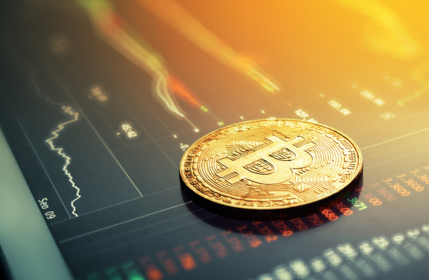 bitcoins-ladder-chart-cryptocurrency-background-concept