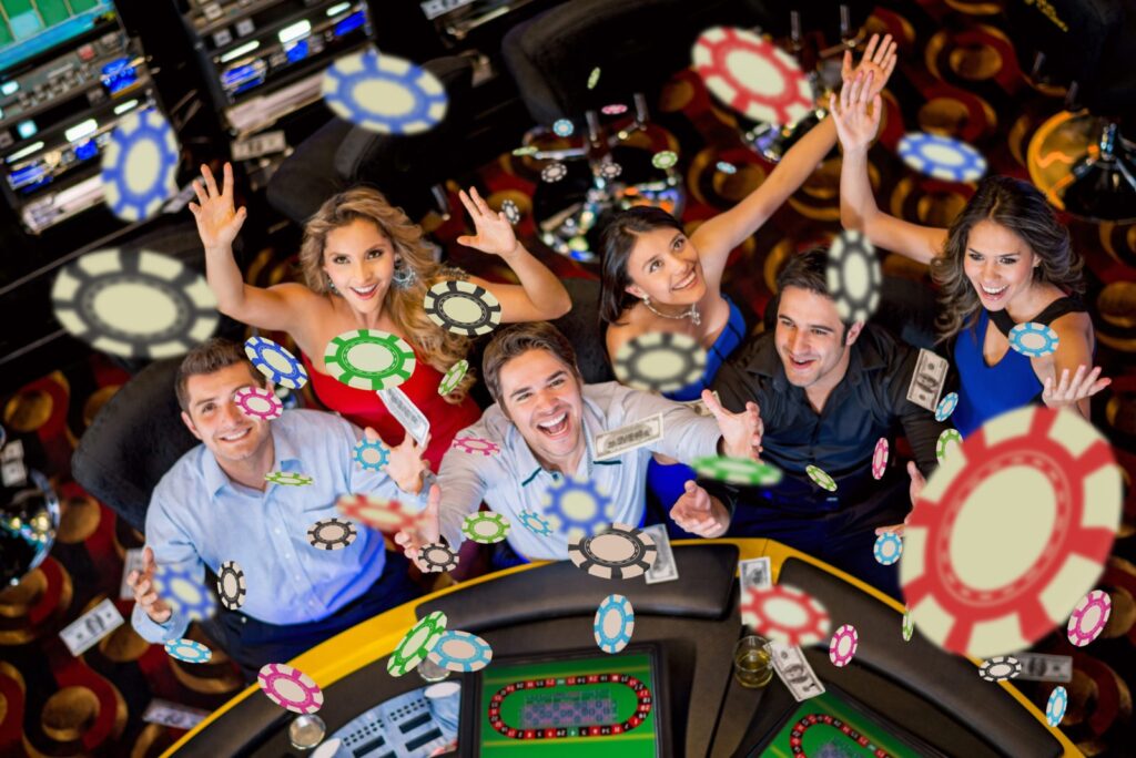 cheering in a casino