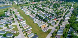 Aerial View of Mobile Home Park