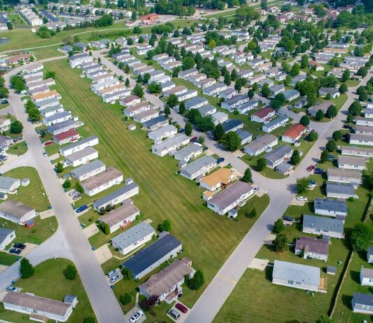 Aerial View of Mobile Home Park