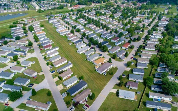 Aerial View of Mobile Home Park