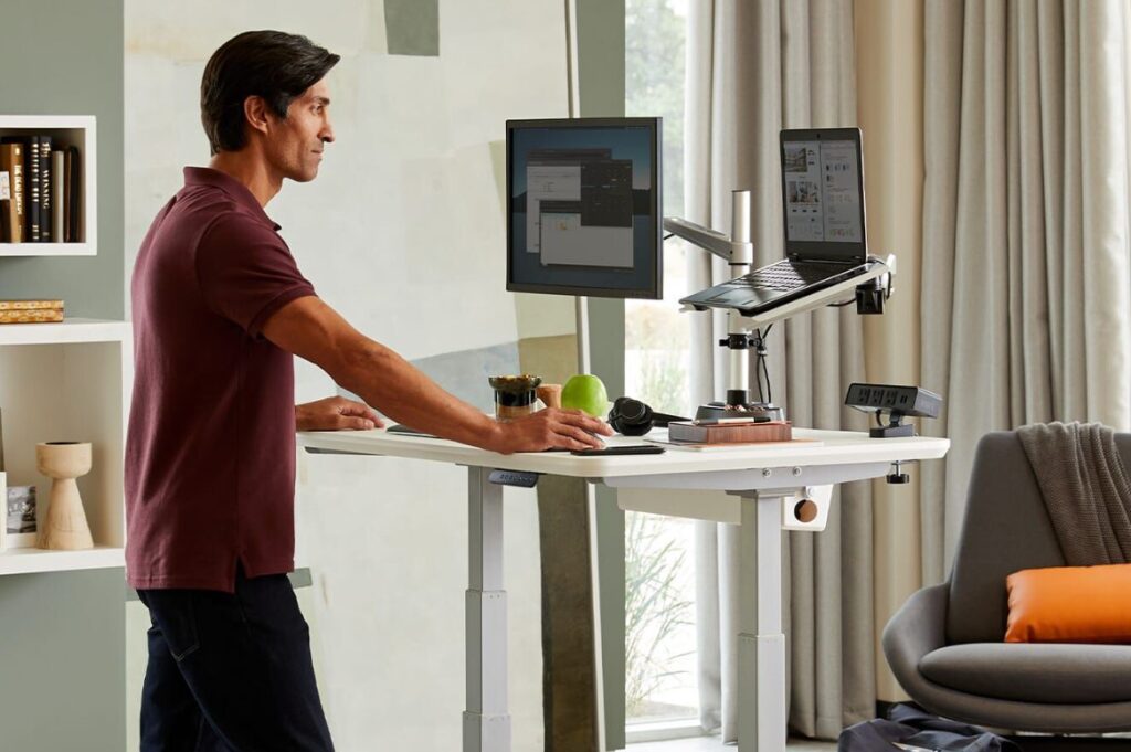 Person Standing at a Standing Desk