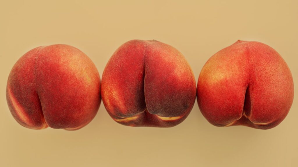 Peaches as Butts. Concept for Anal Sex and Anal toys