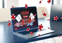 casino playing on laptop