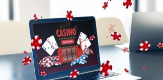 casino playing on laptop