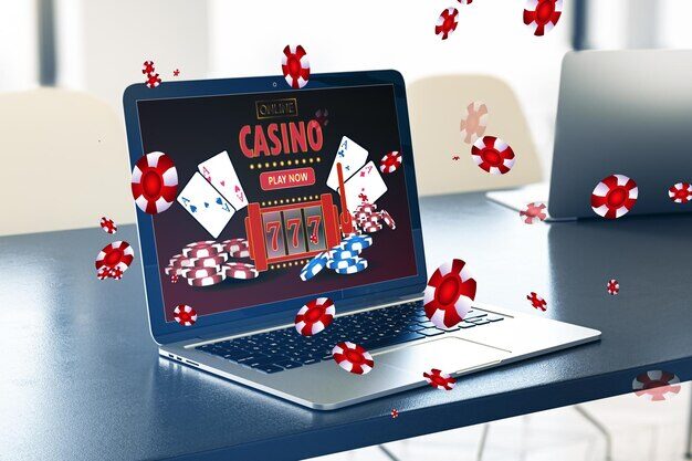 casino playing on laptop